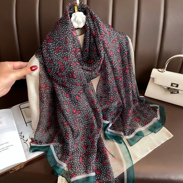 Organza Scarf - Cashew Red Green