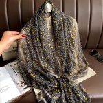 Organza Scarf - Cashew Yellow Black - Wholesale Silk Scarf Supplier