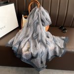 Organza Scarf - Crescent Moon Grey - Wholesale Silk Scarf Supplier