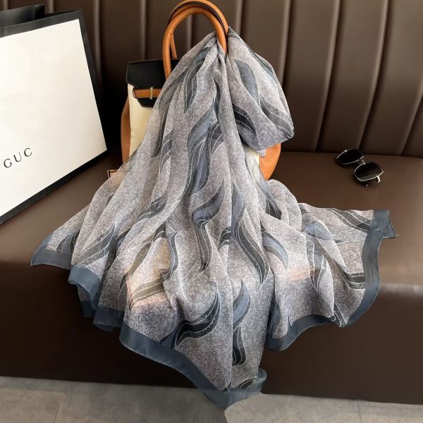 Organza Scarf - Crescent Moon Grey