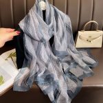 Organza Scarf - Crescent Moon Grey - Wholesale Silk Scarf Supplier