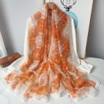 Organza Scarf - Orange - Wholesale Silk Scarf Supplier