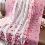 Organza Scarf - Pink Small Rose - Wholesale Silk Scarf Supplier