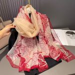 Organza Scarf - Rose Silhouette - Wholesale Silk Scarf Supplier