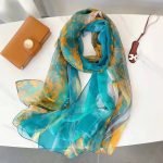 Organza Scarf - Tulip Lake Blue - Wholesale Silk Scarf Supplier