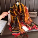 Organza Scarf - Yellow Base Dots - Wholesale Silk Scarf Supplier