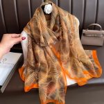 Organza Scarf - Yellow Hydrangea Silhouette - Wholesale Silk Scarf Supplier