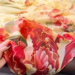 Organza Scarf - Yellow Peony - Wholesale Silk Scarf Supplier