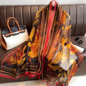 Organza Scarf - Yellow Base Dots
