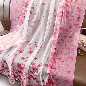 Organza Scarf - Pink Small Rose