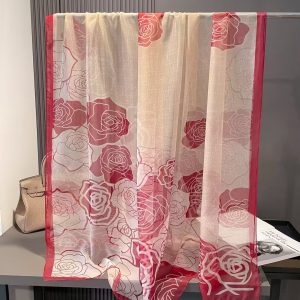 Organza Scarf - Rose Silhouette