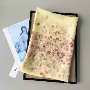 Organza Scarf - Yellow Base Floral