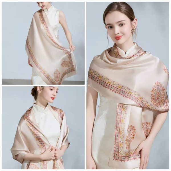 Satin Scarf - Pink Floral