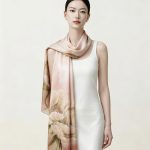 1PC Women's Polyester Woven Scarf Light Pink