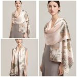 1PC Women's Polyester Woven Scarf In Light Pink