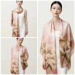 1PC Women's Polyester Woven Scarf Light Pink