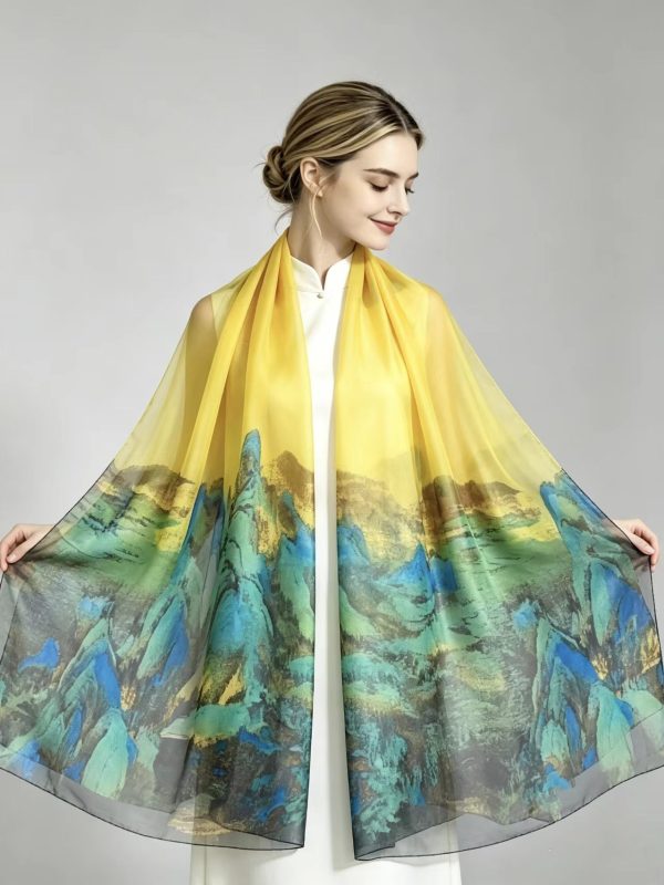 Low MOQ Sheer Organza Silk Road Whisper Long Scarf | Bulk Supplier