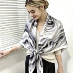 Wholesale Polyester Satin Gradient Water Ripple Square Scarf 110x110cm | Low MOQ 10 Pcs