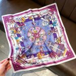 [ Luxury Carousel ] 100% Real Silk Bandana 53x53cm - Premium 22g Mulberry Silk Square Scarf