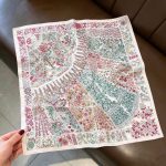 [ Secret Garden ] 100% Real Silk Bandana 53x53cm - Premium 22g Mulberry Silk Square Scarf