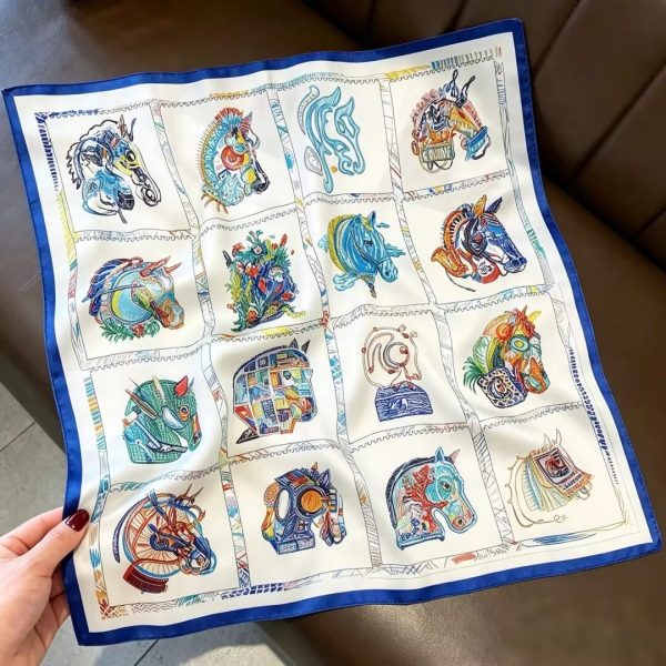 [ Chevaloscope ] 100% Real Silk Bandana 53x53cm - Premium 22g Mulberry Silk Square Scarf