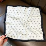 [ Classic Horsebit ] 100% Real Silk Bandana 53x53cm - Premium 22g Mulberry Silk Square Scarf