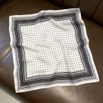 [ Monochromatic Cross ] 100% Real Silk Bandana 53x53cm - Premium 22g Mulberry Silk Square Scarf