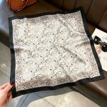 [ Vintage Paisley ] 100% Real Silk Bandana 53x53cm - Premium 22g Mulberry Silk Square Scarf
