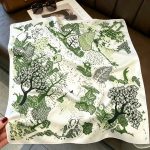 [ Enchanted Forest ] 100% Real Silk Bandana 53x53cm - Premium 22g Mulberry Silk Square Scarf