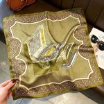 [ Khaki Treasure ] 100% Real Silk Bandana 53x53cm - Premium 22g Mulberry Silk Square Scarf