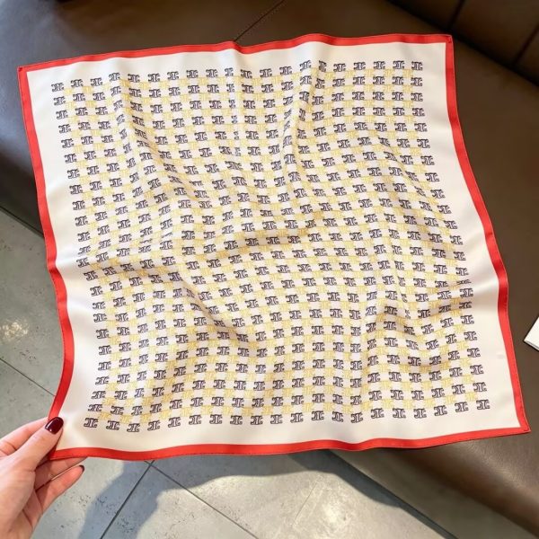 [ Monogram Emblem ] 100% Real Silk Bandana 53x53cm - Premium 22g Mulberry Silk Square Scarf