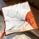 [ Abstract Ginkgo ] 100% Real Silk Bandana 53x53cm - Premium 22g Mulberry Silk Square Scarf