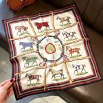 [ Grand Manege ] 100% Real Silk Bandana 53x53cm - Premium 22g Mulberry Silk Square Scarf