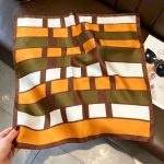 [ Modern Retro Geometric Blocks ] 100% Real Silk Bandana 53x53cm – Premium 22g Mulberry Silk Square Scarf