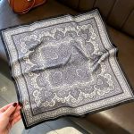 [ Gothic Baroque Medallion ] 100% Real Silk Bandana 53x53cm – Premium 22g Mulberry Silk Square Scarf