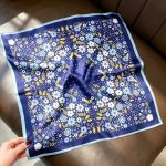[ Nordic Pastoral Ditsy Floral ] 100% Real Silk Bandana 53x53cm – Premium 22g Mulberry Silk Square Scarf