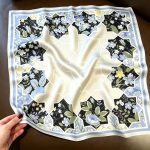 [ Moroccan Mosaic Floral Lattice ] 100% Real Silk Bandana 53x53cm – Premium 22g Mulberry Silk Square Scarf