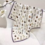 [ Whimsical Doodle Cow Patchwork ] 100% Real Silk Bandana 70x70cm – Premium 33g Mulberry Silk Square Scarf