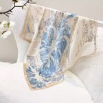 [ Vintage Abstract Oil Monstera ] 100% Real Silk Bandana 70x70cm – Premium 33g Mulberry Silk Square Scarf