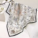 [ Vintage Astrological Tarot Mythos ] 100% Real Silk Bandana 70x70cm – Premium 33g Mulberry Silk Square Scarf