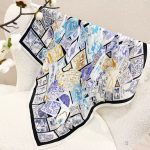 [ Vintage Philatelic Stamp Patchwork ] 100% Real Silk Bandana 70x70cm – Premium 33g Mulberry Silk Square Scarf