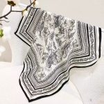 [ Vintage Maritime Mythos Paisley ] 100% Real Silk Bandana 70x70cm – Premium 33g Mulberry Silk Square Scarf