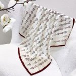 [ Modern Geometric Swirl Monogram ] 100% Real Silk Bandana 70x70cm – Premium 33g Mulberry Silk Square Scarf