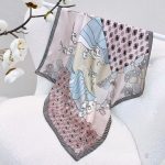 [ Modern Geometric Collage & Waves ] 100% Real Silk Bandana 70x70cm – Premium 33g Mulberry Silk Square Scarf