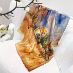 [ Impressionist Countryside Manor ] 100% Real Silk Bandana 70x70cm – Premium 33g Mulberry Silk Square Scarf