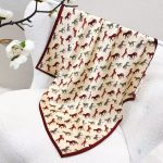 [ Vintage Modernist Horses Matrix ] 100% Real Silk Bandana 70x70cm – Premium 33g Mulberry Silk Square Scarf