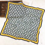 [ Modern Pop Art Daisy Matrix ] 100% Real Crepe de Chine Satin Silk Bandana 70x70cm – Heavyweight 50g Square Scarf with Scalloped Lace Border