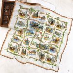 [ Vintage Equestrian Manor Vignettes ] 100% Real Crepe de Chine Satin Silk Bandana 70x70cm – Heavyweight 50g Square Scarf with Scalloped Lace Border