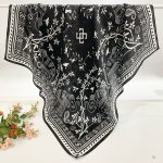 [ Mythological Tree of Life & Elephant ] 100% Real Silk Crepe Satin 90x90cm – Heavyweight 55g (with Pack) Square Scarf Wholesale