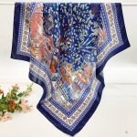 [ Baroque Enchanted Forest ] 100% Real Silk Crepe Satin 90x90cm – Heavyweight 55g (with Pack) Square Scarf Wholesale